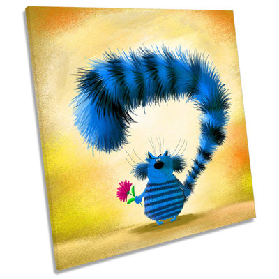 Funny Cat Flower - Wrapped Canvas Painting