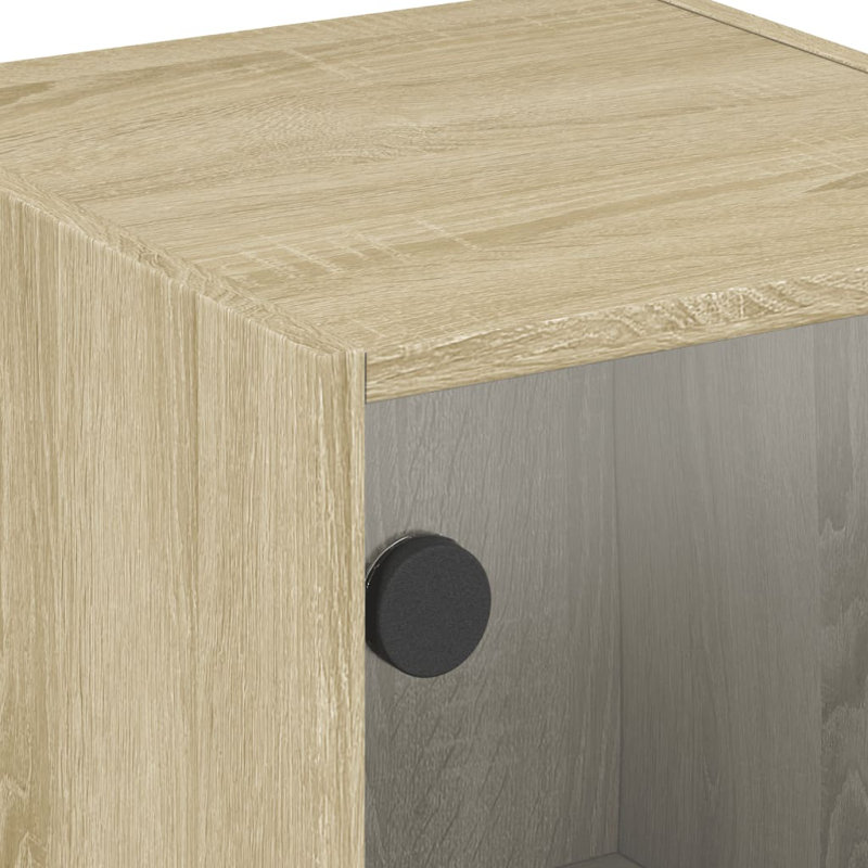 Massiyah 35cm W Manufactured Wood Bedside Table, Sonoma Oak, Set of 2