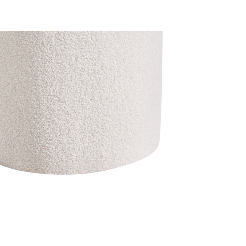 BEREA 40cm Wide Round Solid Colour Pouffe Ottoman with Storage