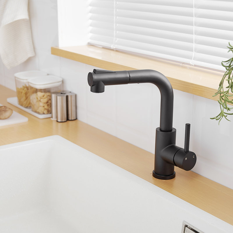 GAWEZA Pull Out Kitchen Faucet, Black