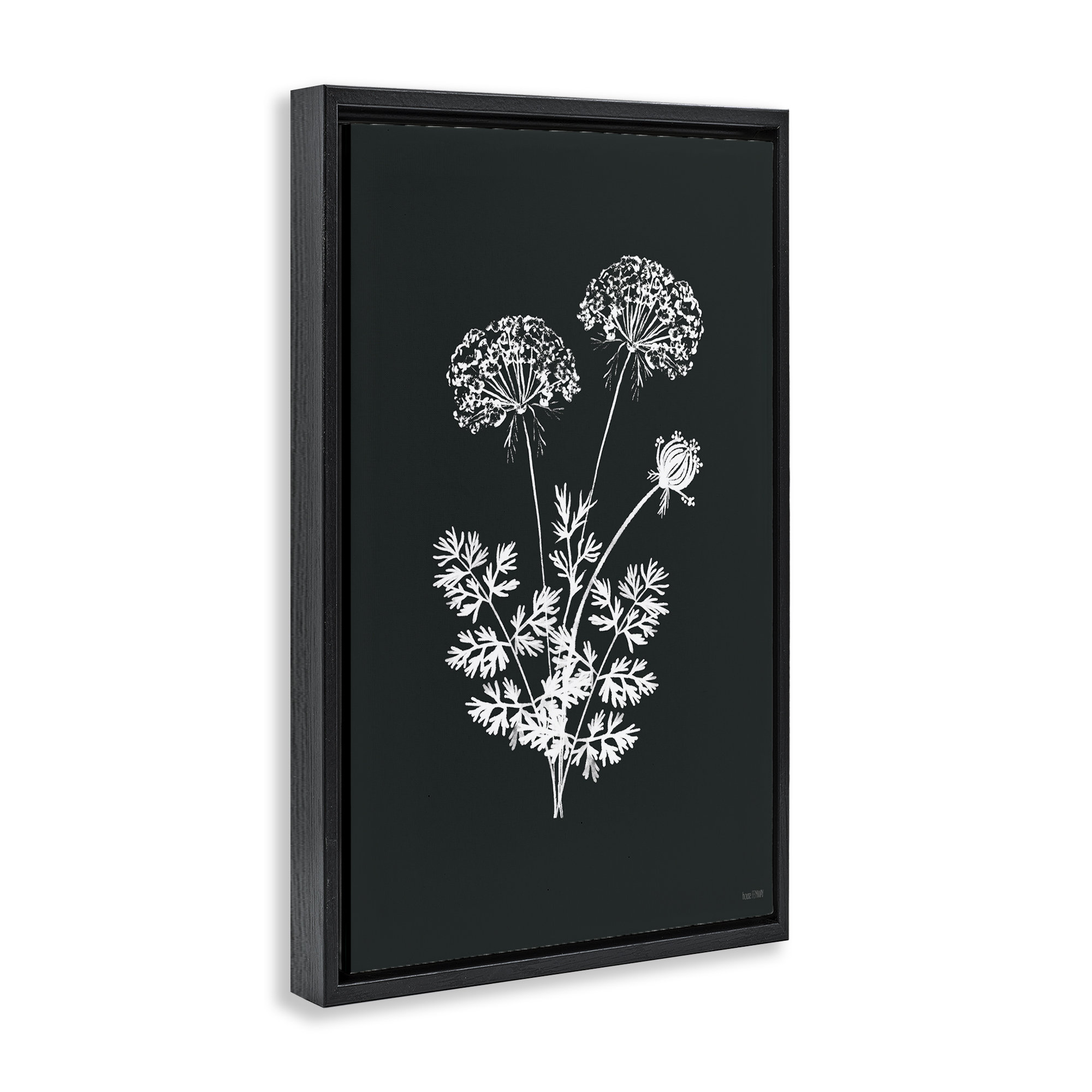 Lark Manor Black Herb Bunches Gold Framed Floater Canvas by House ...