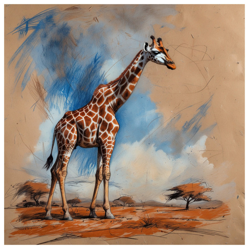 Édredon girafe en savane africaine, Simple extra long