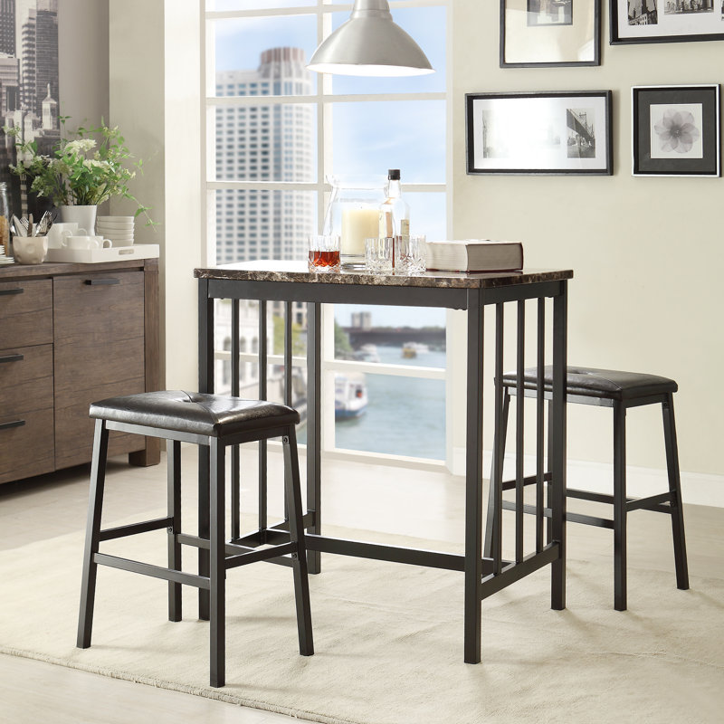 Denaya 2 - Person Faux Marble Top Four Leg Dining Set