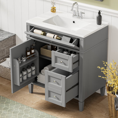 Meuble-lavabo moderne avec rangement abondant et design élégant