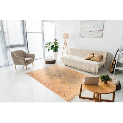 Tapis contemporain en coton noué à la main Coral