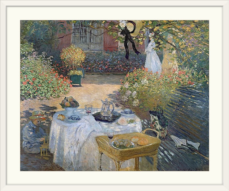 «The Luncheon: Monets Garden at Argenteuil, c.1873» par Claude Monet, reproduction d'art, H 24 po x l 28 po x P 1 po