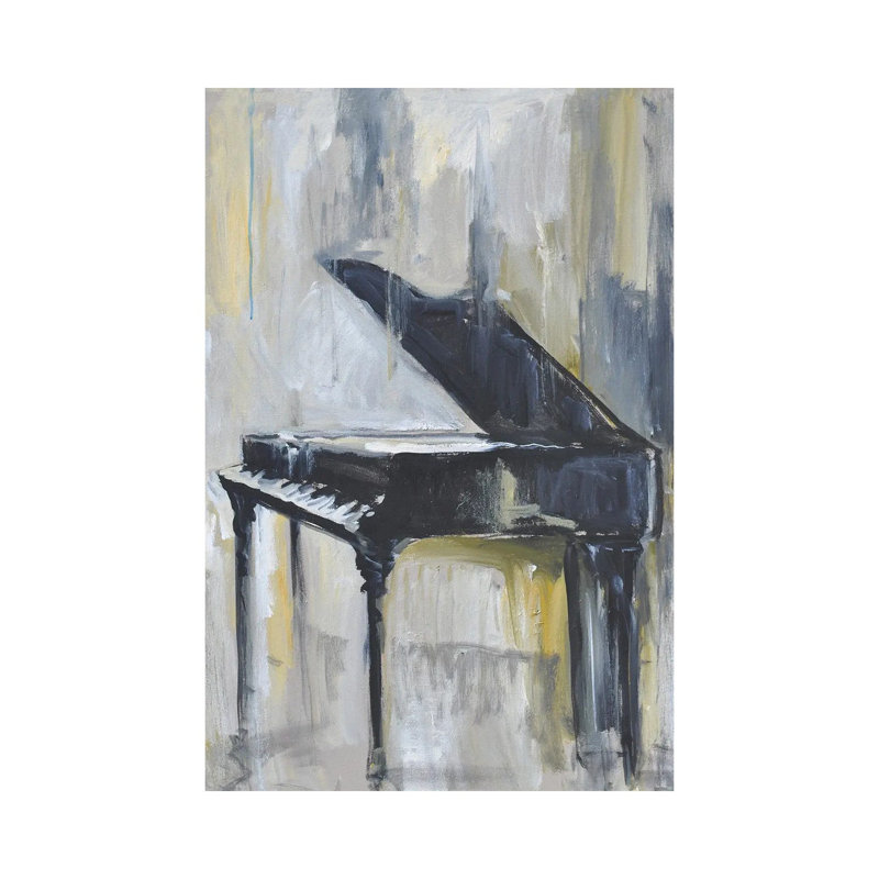 Piano in Gold I 1 Piece Wrapped Canvas Wall Art, 20.32 cm H x 30.48 cm W