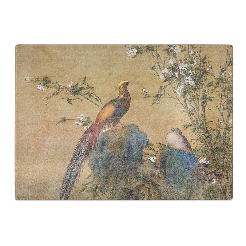 Tempered Glass a Spring Chopping Board, 28.5 cm W x 20 cm L