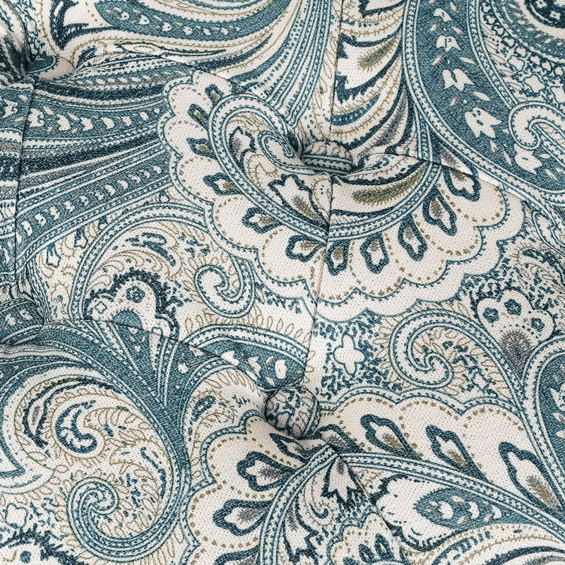 Repose-pieds Cauley, 100% lin cachemire bleu