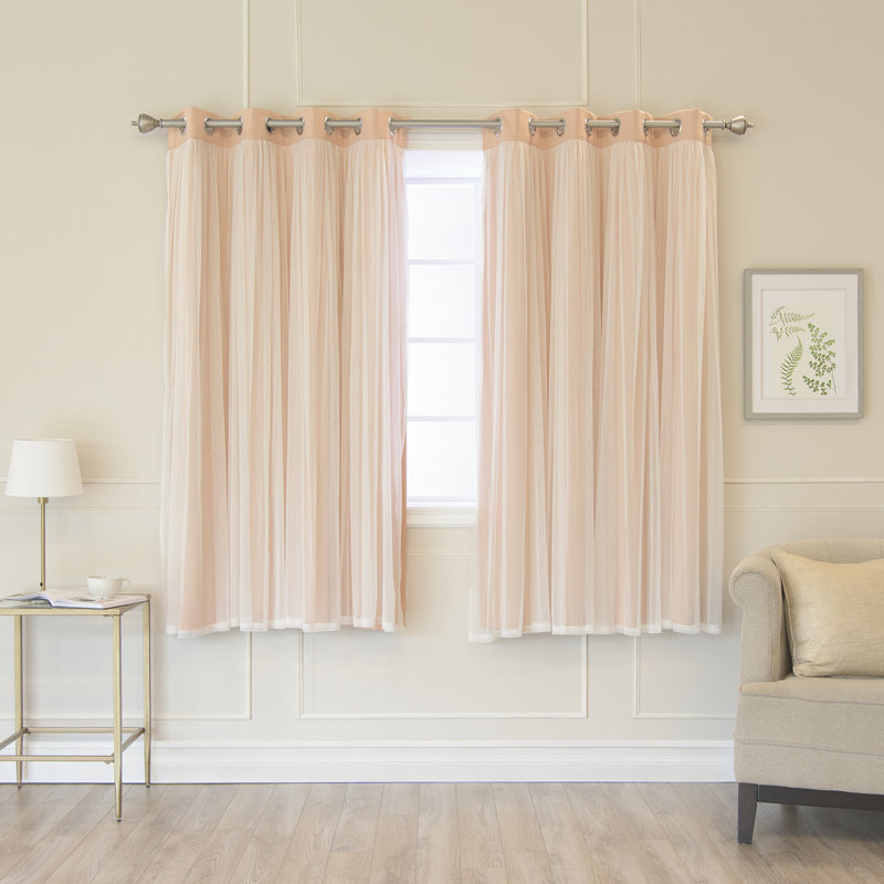 Paire de rideaux obscurcissant avec œillets Fortuna Brockham, Rose indie, L 52 po x L 63 po