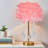 Pink Feather Crystal Table Lamp-532486166