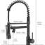 Robinet de cuisine rétractable à DEL - Finition noir mat, levier simple, rotation sur 360 avec noir, poignée, caractéristiques avancées-131418665