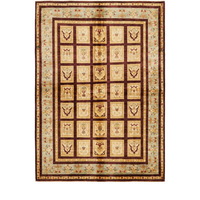 Denver One-of-a-Kind 5'9" X 8' New Age Wool Area Rug in Tan