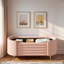 Banc moderne avec repose-pieds ovale avec grand espace de rangement et pieds en métal-1222414102