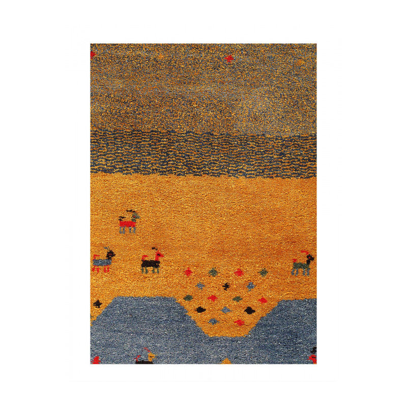 Tapis rectangulaire moyen en laine d'agneau Lallah