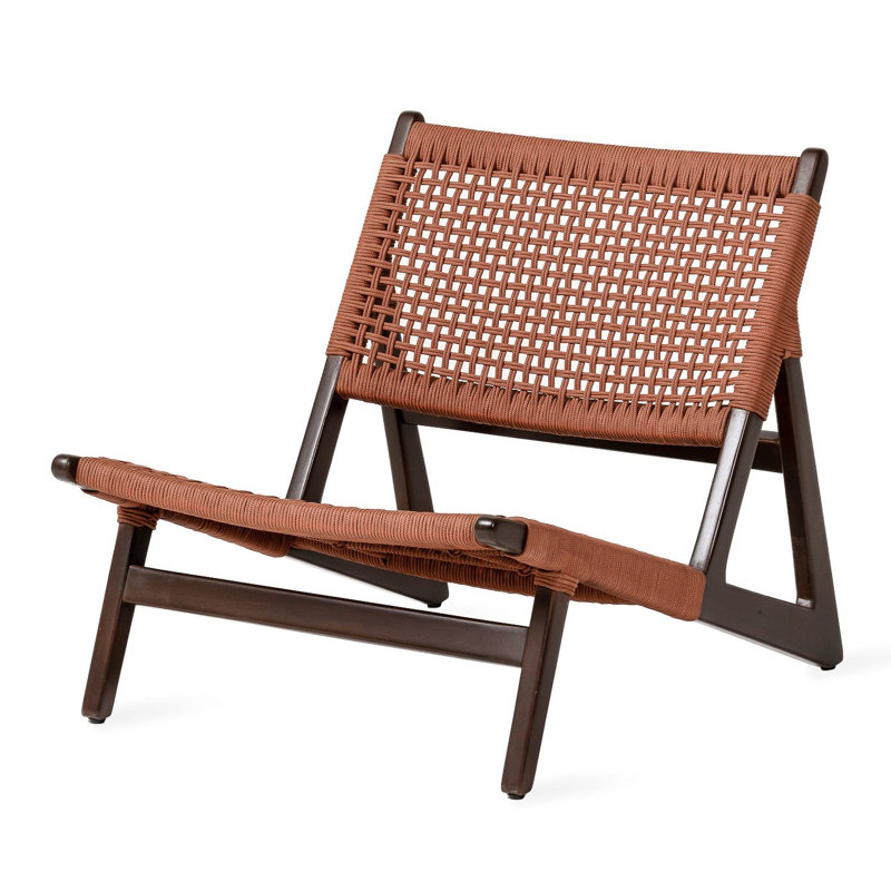Alizee Wood Outdoor Armless Lounge Chair, Cinnamon, Espresso