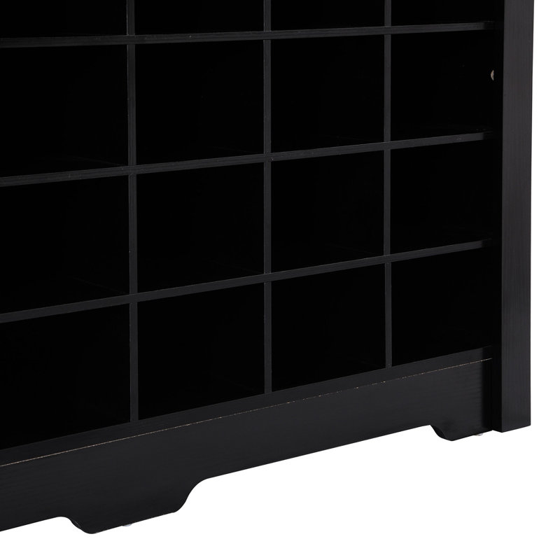 Console à 24 casiers avec base incurvée, Noir