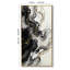 Art mural noir et blanc peint à la main, 20 x 40 po sur 2, artisanat exceptionnel or moderne