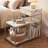 25.6'' End Table with Storage Space and Charging Station; 1 USB and 1 Type-C ports, 2 AC Power Outlets; Accommodates Common Cat House-2109613096