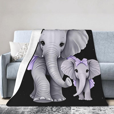 Jeté ultra doux en flanelle éléphant, douillets, jetés chauds et légers pour canapé-lit, canapé, décoration de chambre, toutes saisons, 50 po x 60 po