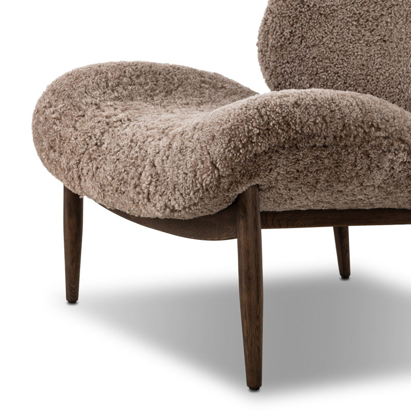 Celine Side Chair, Taupe Shearling, Vintage Ash