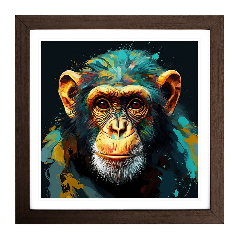 MonkeyNo.1 - Framed Print, Walnut