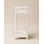 Table d'appoint en bois récupéré 28 po Mervyn | Table de bout étroite en bois massif | Table d'appoint blanc vieilli