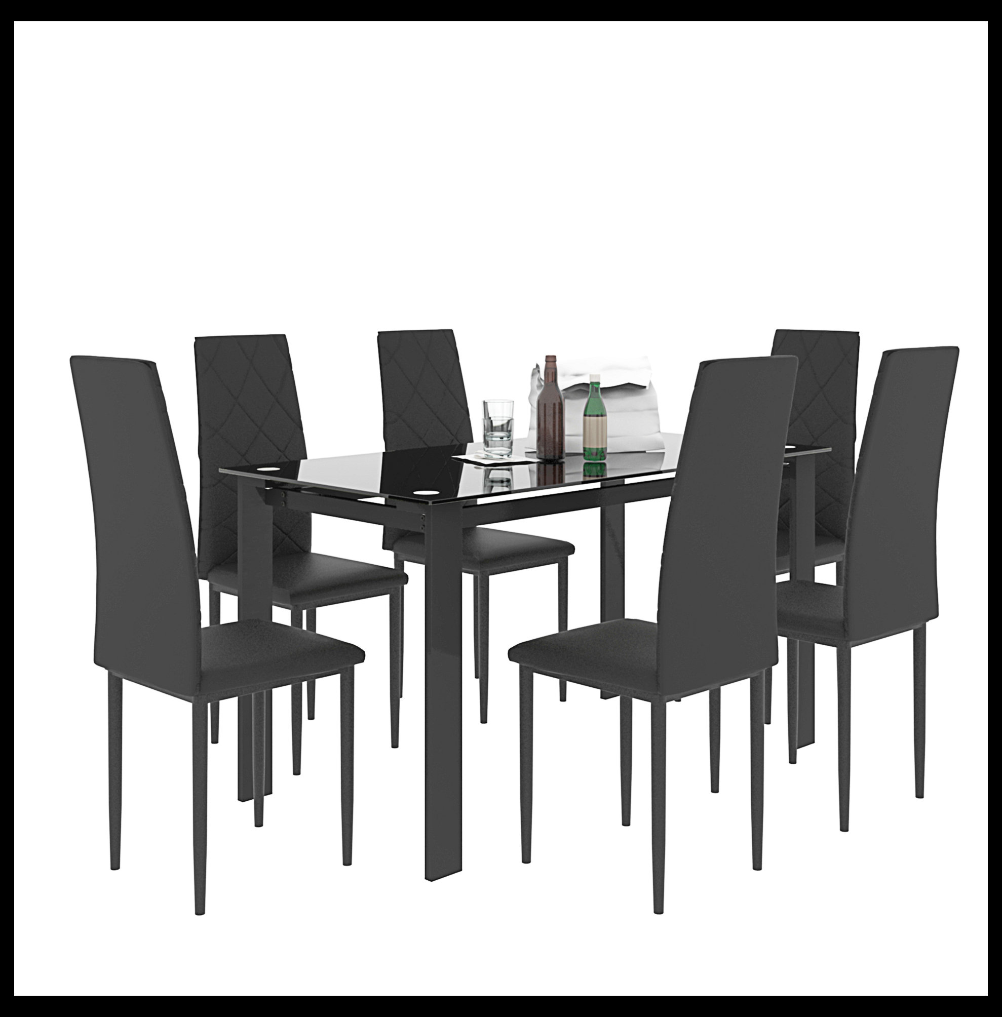 Latitude Run® 7-Piece Dining Table Set Dining Table And Six Chair | Wayfair