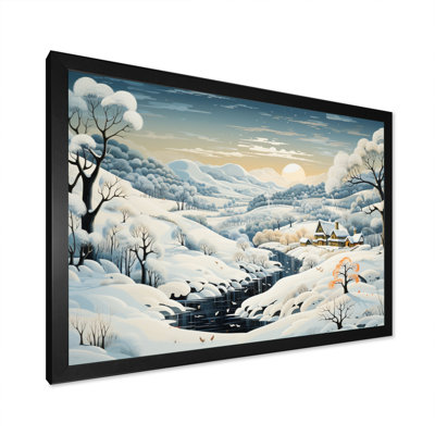 «Countryside Snowy Minimalisme Winter III», reproduction sur toile