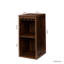 Armoire à vin modulaire de couleur brun noyer avec tablettes de rangement et huche pour salle à manger