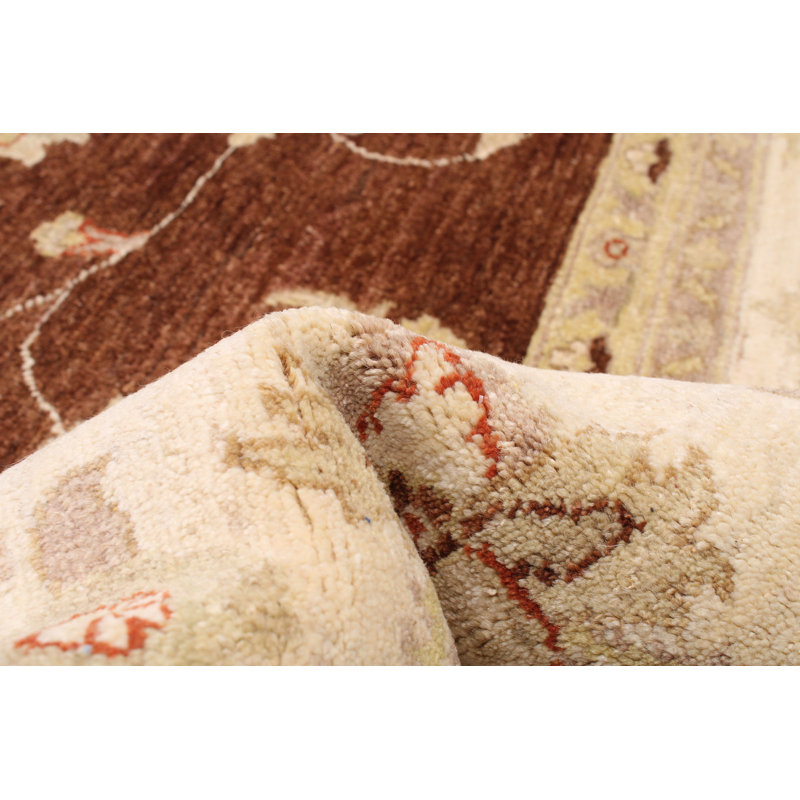 Tapis unique en laine noué à la main brun foncé / beige nouvel âge 9 pi x 11 pi 5 po Kokomo