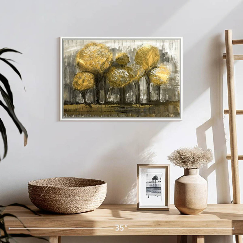 Abstract Tree, 19" X 13", Floating Frame White