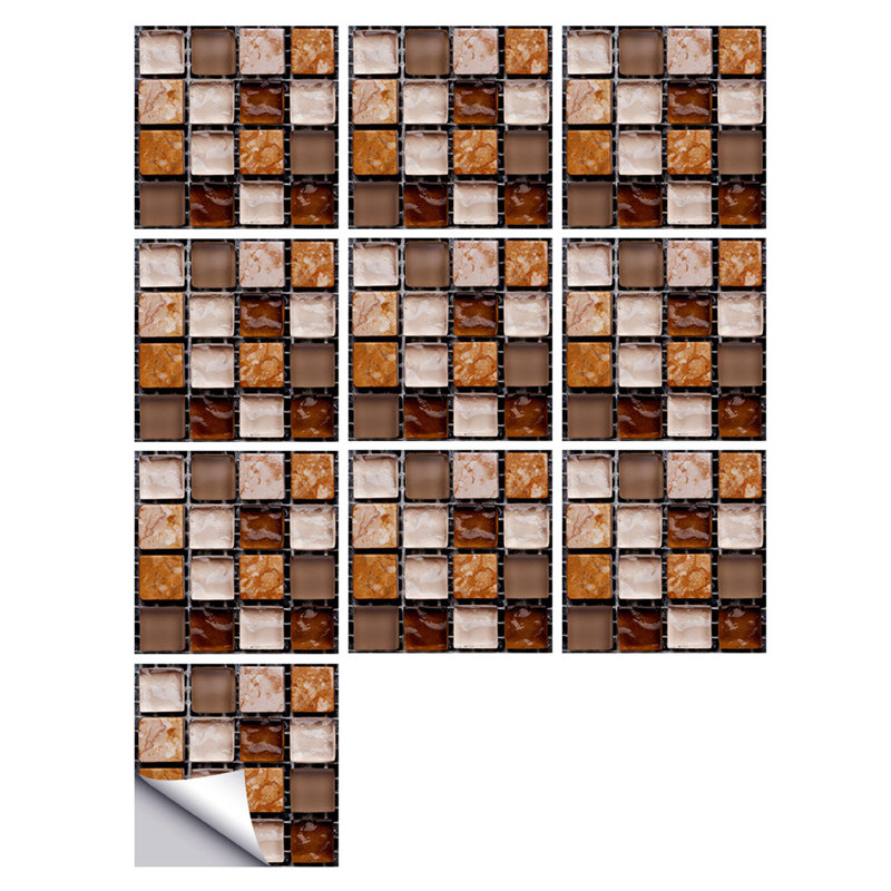 1Set 10pc Self Adhesive Tile Sticker Kitchen Bathroom Wall Sticker Decoration