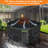 420D PU-Coated Black Round Table Cover with Green Piping, Waterproof Outdoor Protector/ Vents, Handles & Buckles, 73"D x 28"H