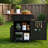 39.3" Farmhouse Kitchen Island With Drop Leaf, Kitchen Storage Island With Open Side Rack, One Drawer, Towel Rack, Rolling Kitchen Cart With Lockable Wheels For Lawn Garden, Black-1252069934