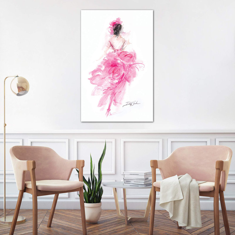 Parisian Pink by Debi Coules - Painting on Canvas, 66.04 cm H x 45.72 cm W x 1.91 cm D, Wrapped Canvas