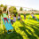 Sportspower Arcadia Metal Swing Set with Glider, Trapeze on 5' Blow Molded Slide