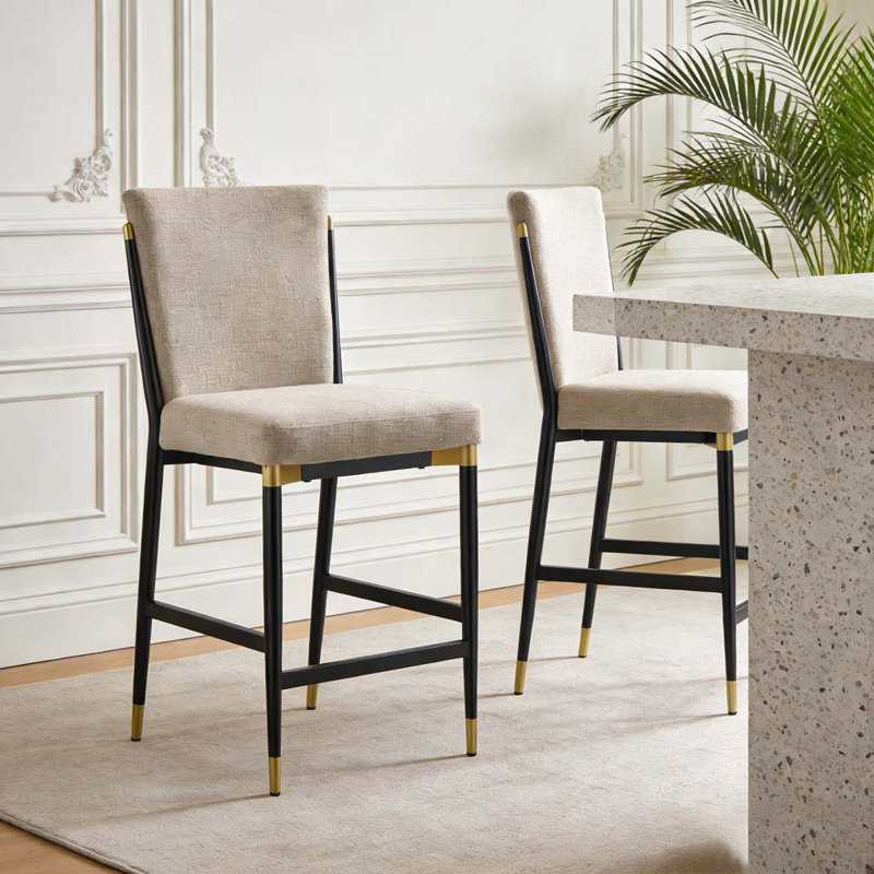 TABOURET DE COUPLE MODERNE, Noir et brun