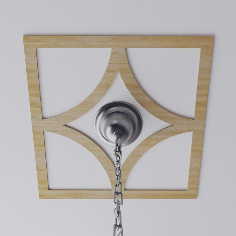 Médaillon de plafond en bois ajouré 20 po x P 12 po x P 3/4 po Statesman, Hickory, H 18 po x l 18 po x P 0,38 po