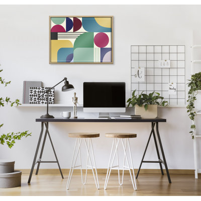 Wimbley Blake MCM Pattern 12 Framed Printed Art by Rachel Lee of My Dream Wall 24x32 Natural