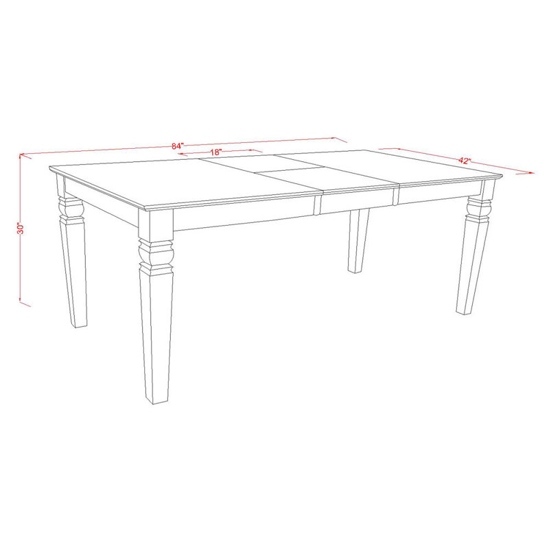 5 Piece Dining Room Table Set Includes a Rectangle Wooden Table with Butterfly Leaf and 4 Kitchen Dining Chairs, Black & Cherry