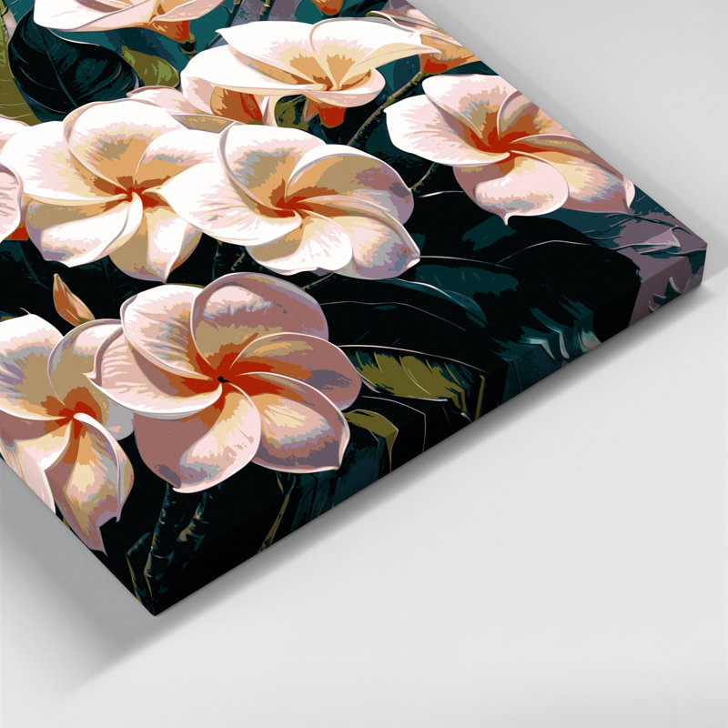 Art mural sur toile Botanical Plumeria, H 12 po x l 12 po