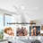 5 Solid Wood Blades Indoor Flush Mount Ceiling Fan With Remote-643255207-668650131-643255205