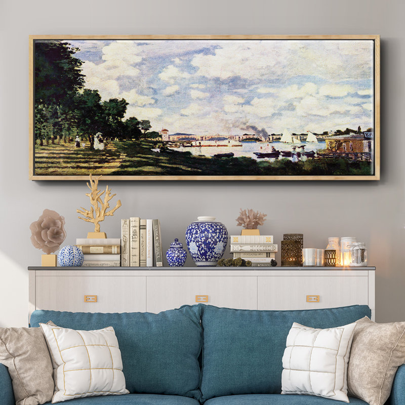 La seine près d'Argenteuil par Monet - Toile encadrée, H 8 po x l 20 po