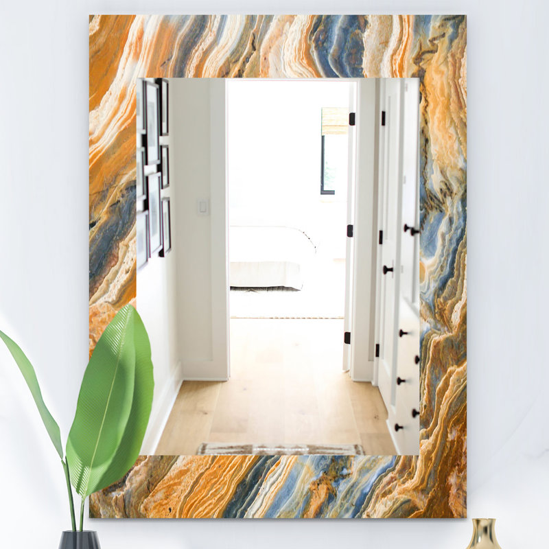 Miroir mural en marbre geode 4 traditionnels, H 24 po x l 32 po