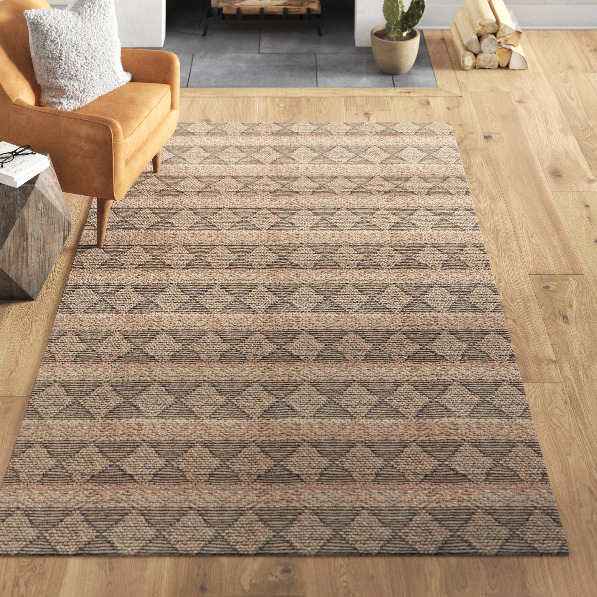 Loon Peak® Irline Natural Fiber Hand Tufted Performance Geometric Rug ... - Hand Tufted Natural Fibre Rugs