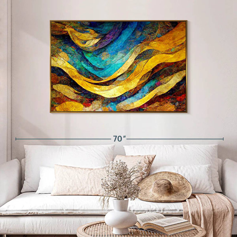 Dunes du désert Leota, 46 po x 31 po, Cadre flottant doré