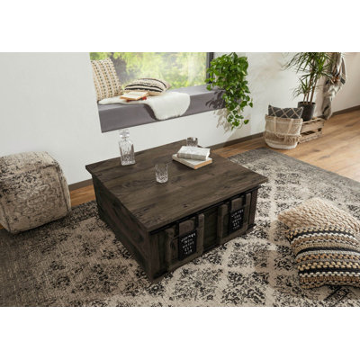 Railway Solid Wood 90 cm W Chest of 2 Drawers