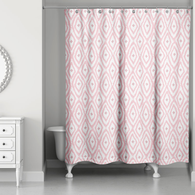 Rideau de douche géométrique simple, Rose
