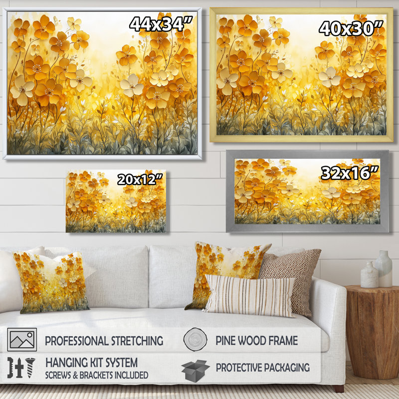 Été, lueur dorée d'Hibiscus I - art mural hibiscus, H 24 po x l 32 po, Reproduction encadrée d'une seule photo, Blanc